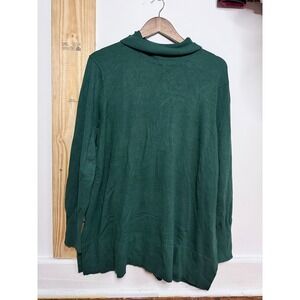 Soft Surroundings Green Turtleneck Sweater Women's 1X Cozy Relaxed Fit